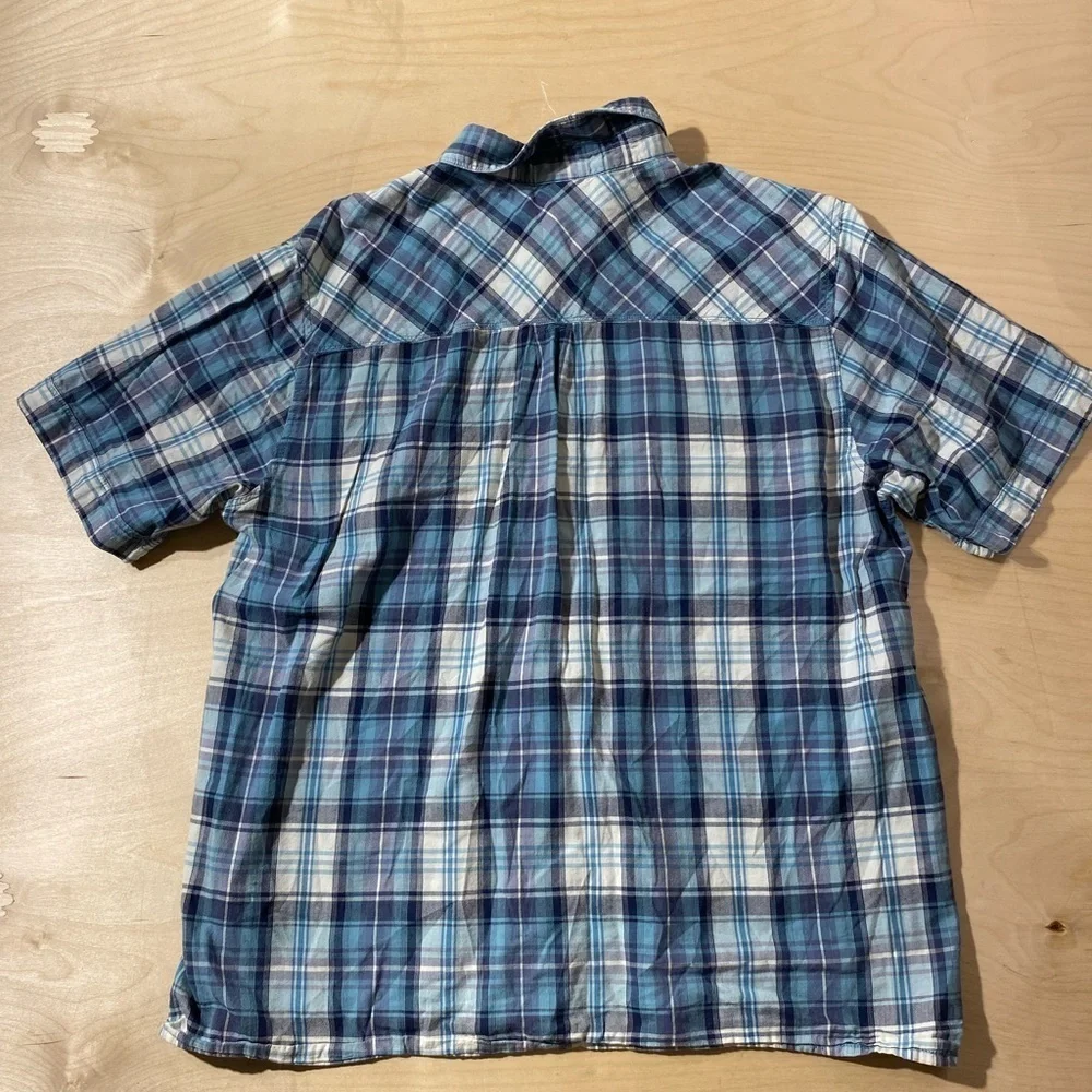 The North Face Blue and White Plaid Men's Shirt Large (NI)